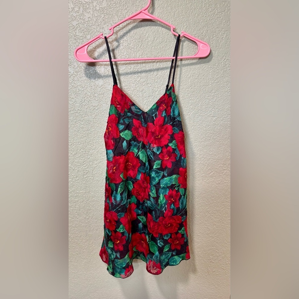 Victoria's Secret Red and Green Floral Night Gown Size S